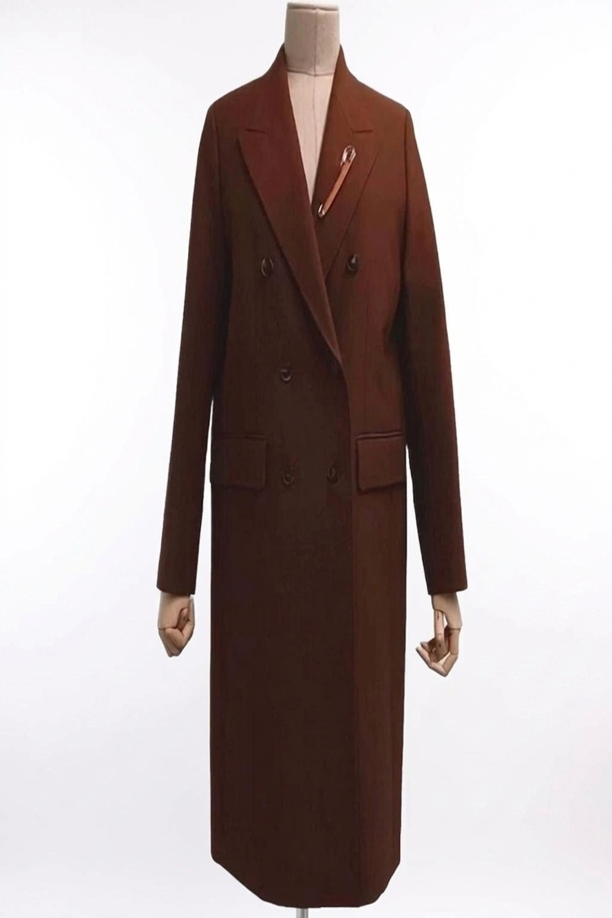 NEW LAFAYETTE 148 women's chesterfield double breasted coat in copper dust